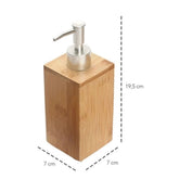 Porta Sabonete Líquido 300ml com Ampola Interna Dispenser Sabão Líquido Yoi Bambu Natural
